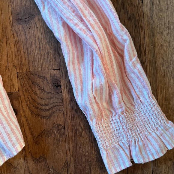 Sundance smocked front striped blouse - Picture 5 of 7